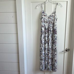 H&M Multicolor Floral Pleated Midi Dress